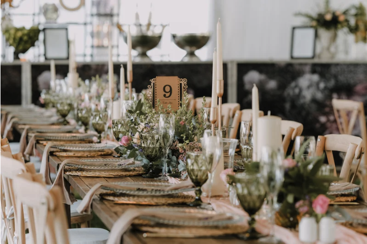 table setting at wedding